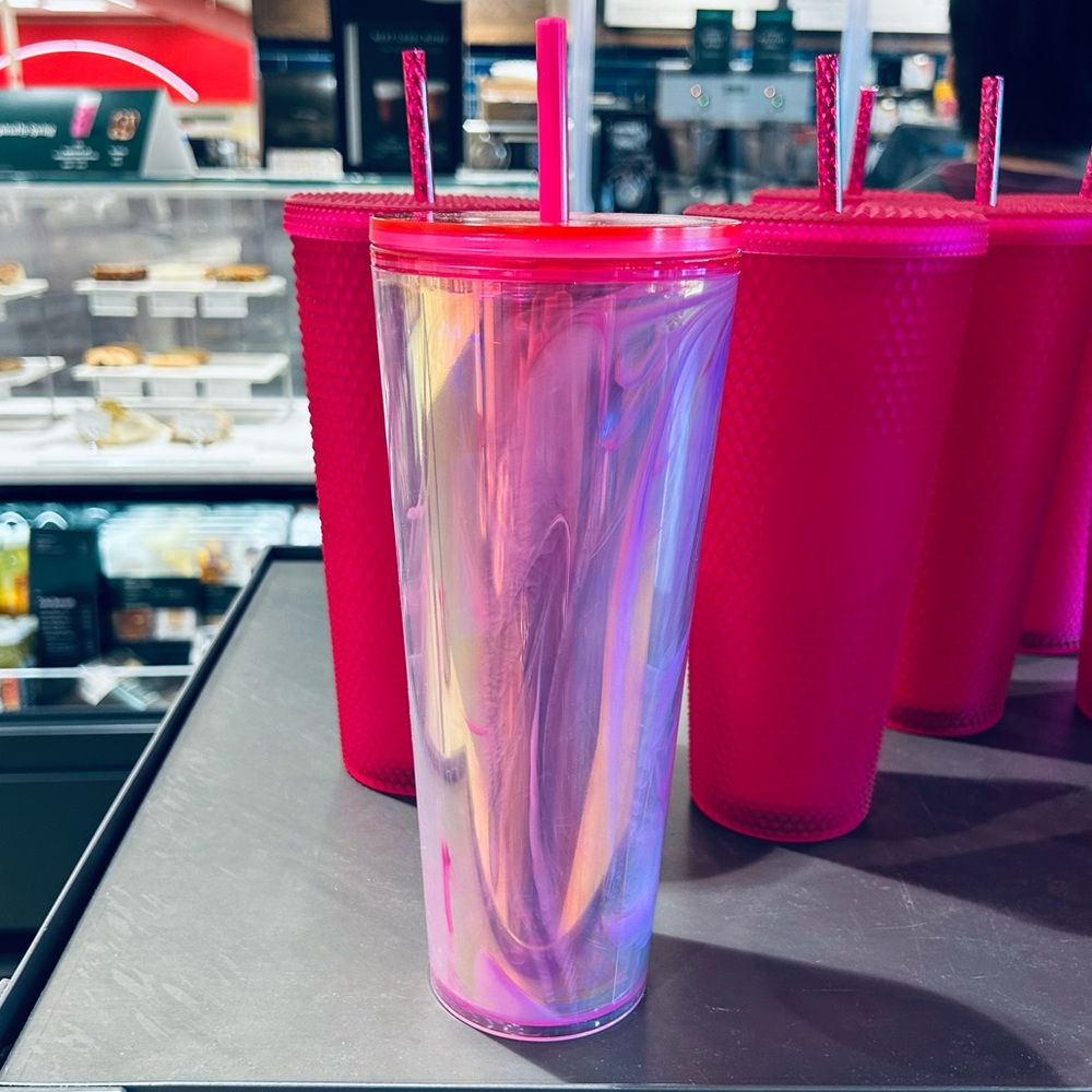 Starbucks Pink Sweet Pea Dichroic Tumbler Cup 2023 Peony Remise 24oz Venti 2023 - Picture 8 of 10